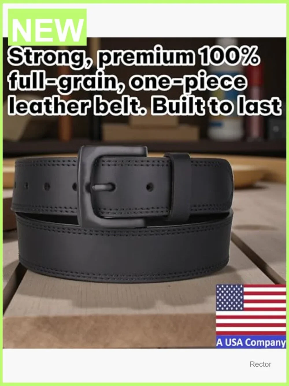 Men's Premium Full-Grain Leather Belt 1.5 Inch Wide Handmade